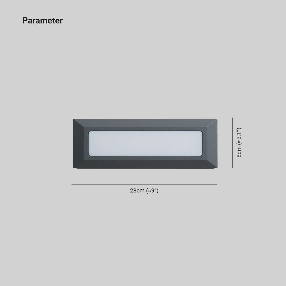 Rectangular LED Deck Step Light | Orr Outdoor Fixture 9.1″ × 3.1″ | Metal & Acrylic | Brick by Brick