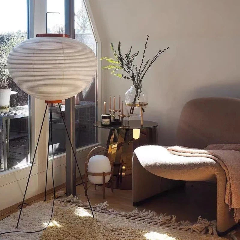 Japanese Floor Lamp | Rice Paper Lamp | Unisex | Metal Frame & Washi Paper | Brick by Brick