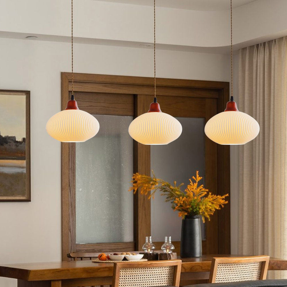 Ceramic Pendant Light | D5.91-9.06 in | Rustic Hanging Lamp | Cozy Home Lighting | Brick by Brick
