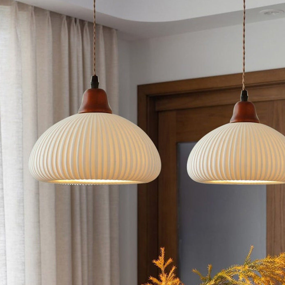 Ceramic Pendant Light | D5.91-9.06 in | Rustic Hanging Lamp | Cozy Home Lighting | Brick by Brick