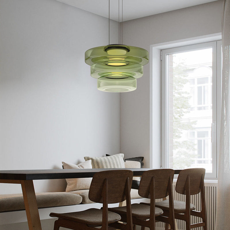 Creative Glass Pendant Lamp | Single layers- Three Layers | Modern Round Design | Warm LED Hanging Light | Brick by Brick