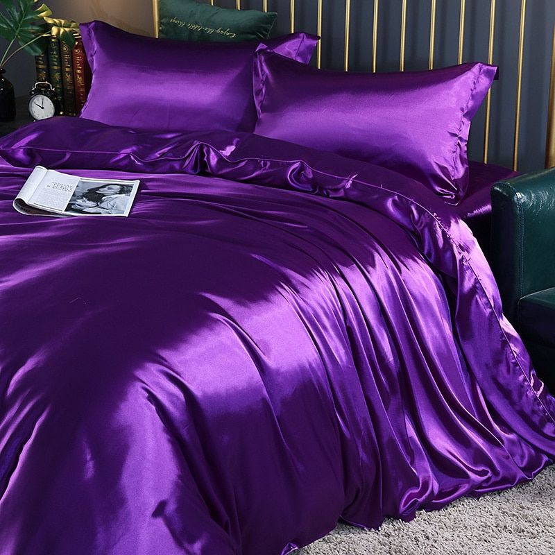 Luxury Silk Bedding Set | 47.2 - 70.9 in | 100% Pure Silk 4-Piece Collection | Soft Breathable Bed Linen | Brick by Brick