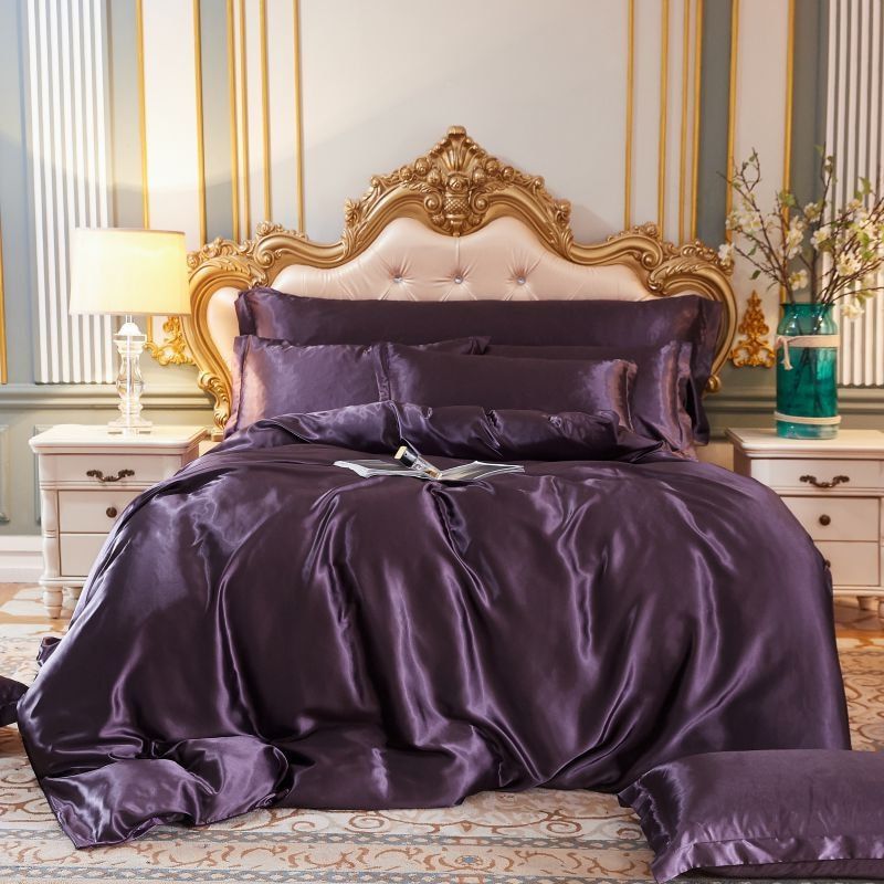 Luxury Silk Bedding Set | 47.2 - 70.9 in | 100% Pure Silk 4-Piece Collection | Soft Breathable Bed Linen | Brick by Brick
