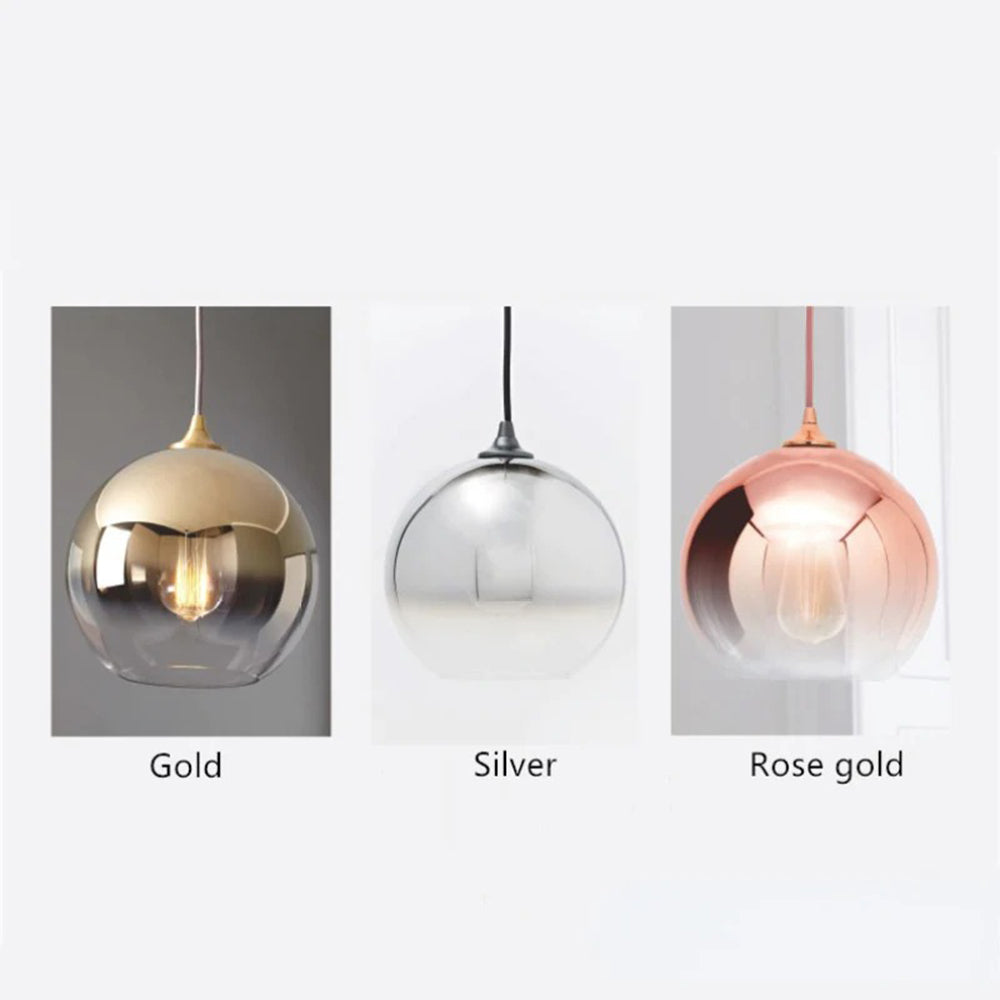 Modern Glass Globe Pendant Light | 5.9 - 15.8 in | Gradient Shade | Multiple Sizes & Finishes | LED | Brick by Brick