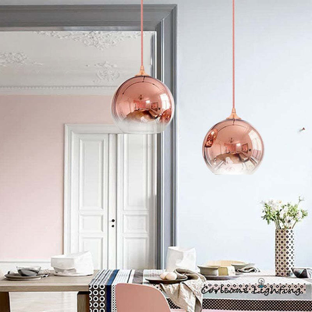 Modern Glass Globe Pendant Light | 5.9 - 15.8 in | Gradient Shade | Multiple Sizes & Finishes | LED | Brick by Brick