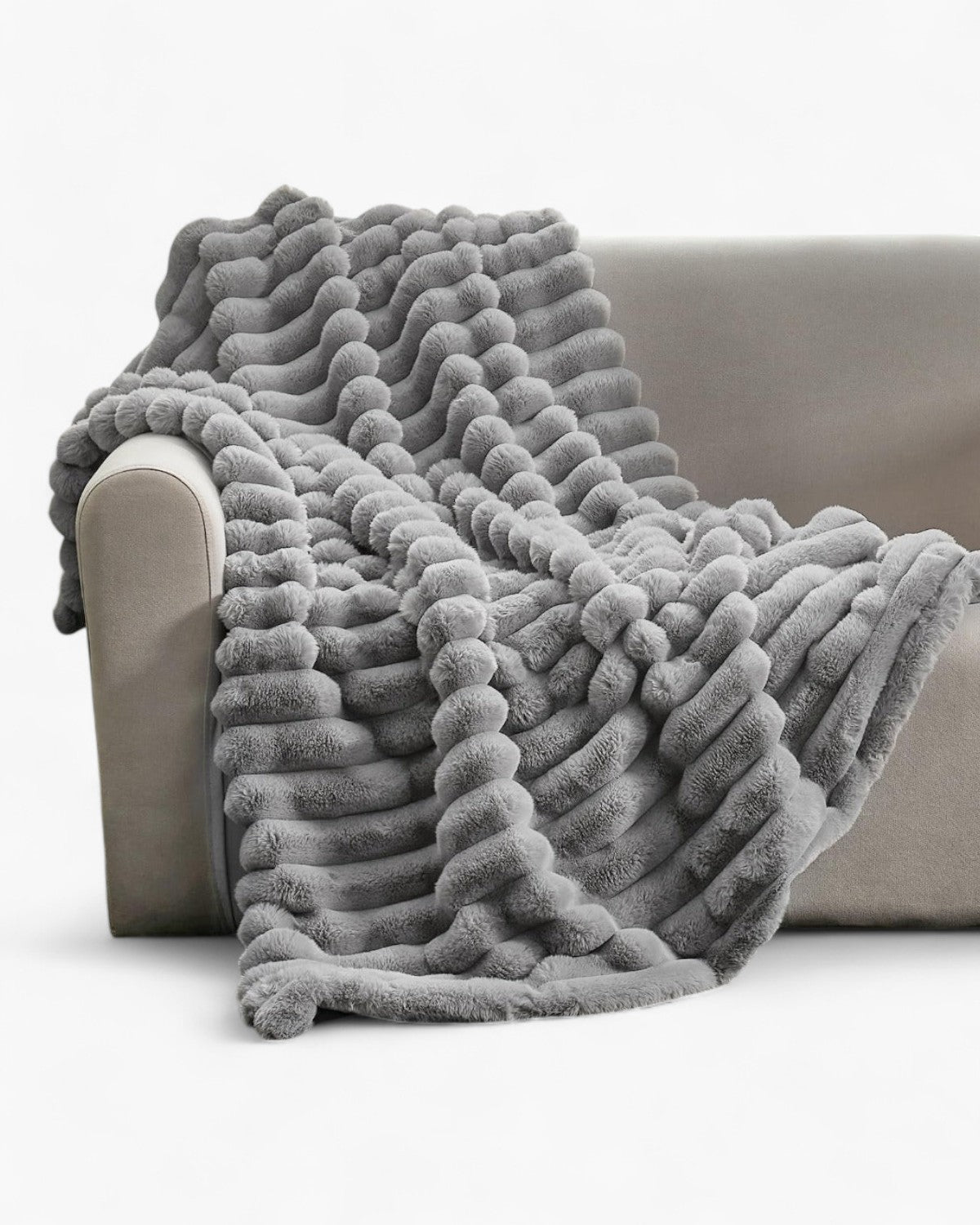 Plush Throw Blanket | Striped Fleece | Ultra Soft | Lightweight Warm Blanket | Brick By Brick