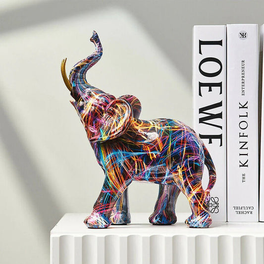 Graffiti Elephant Figurine | Colorful Modern Home Décor | Art-Inspired Accent | Brick by Brick