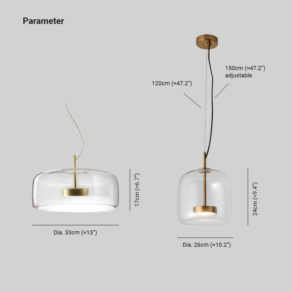 Amber Glass Pendant Light | Vintage Style | Warm LED Glow | Adjustable Height