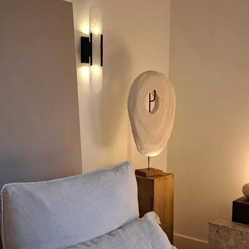 Modern Marble-Look Wall Lamp | Dimmable LED | 19.7" | Gold/Black | Brick by Brick