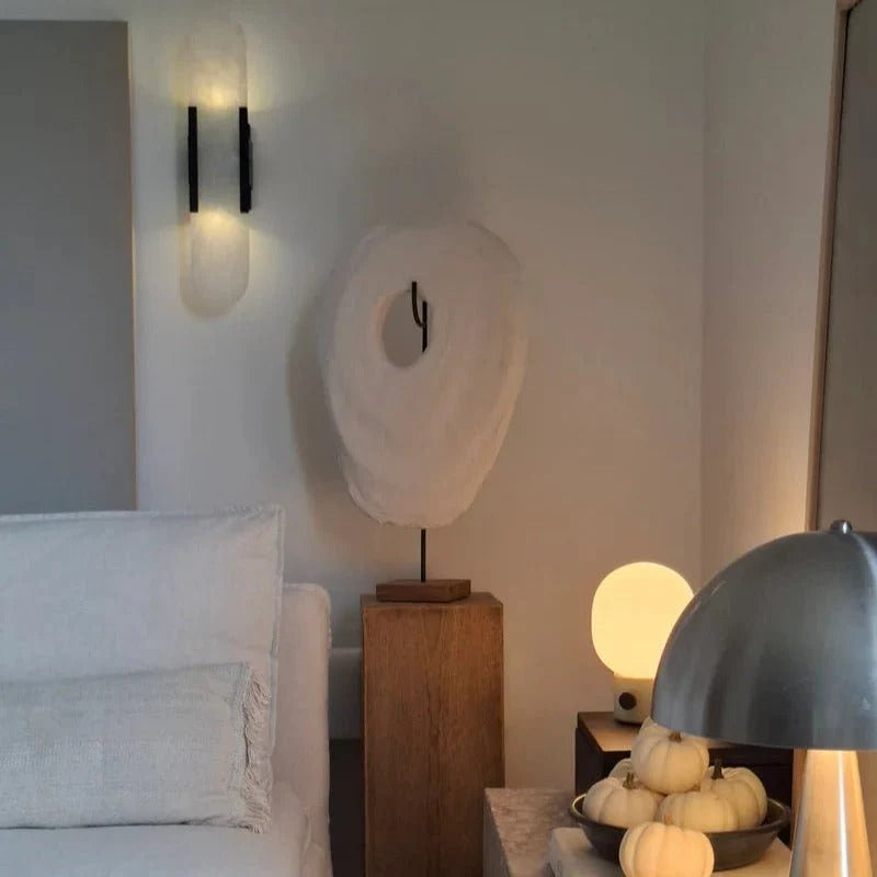 Modern Marble-Look Wall Lamp | Dimmable LED | 19.7" | Gold/Black | Brick by Brick