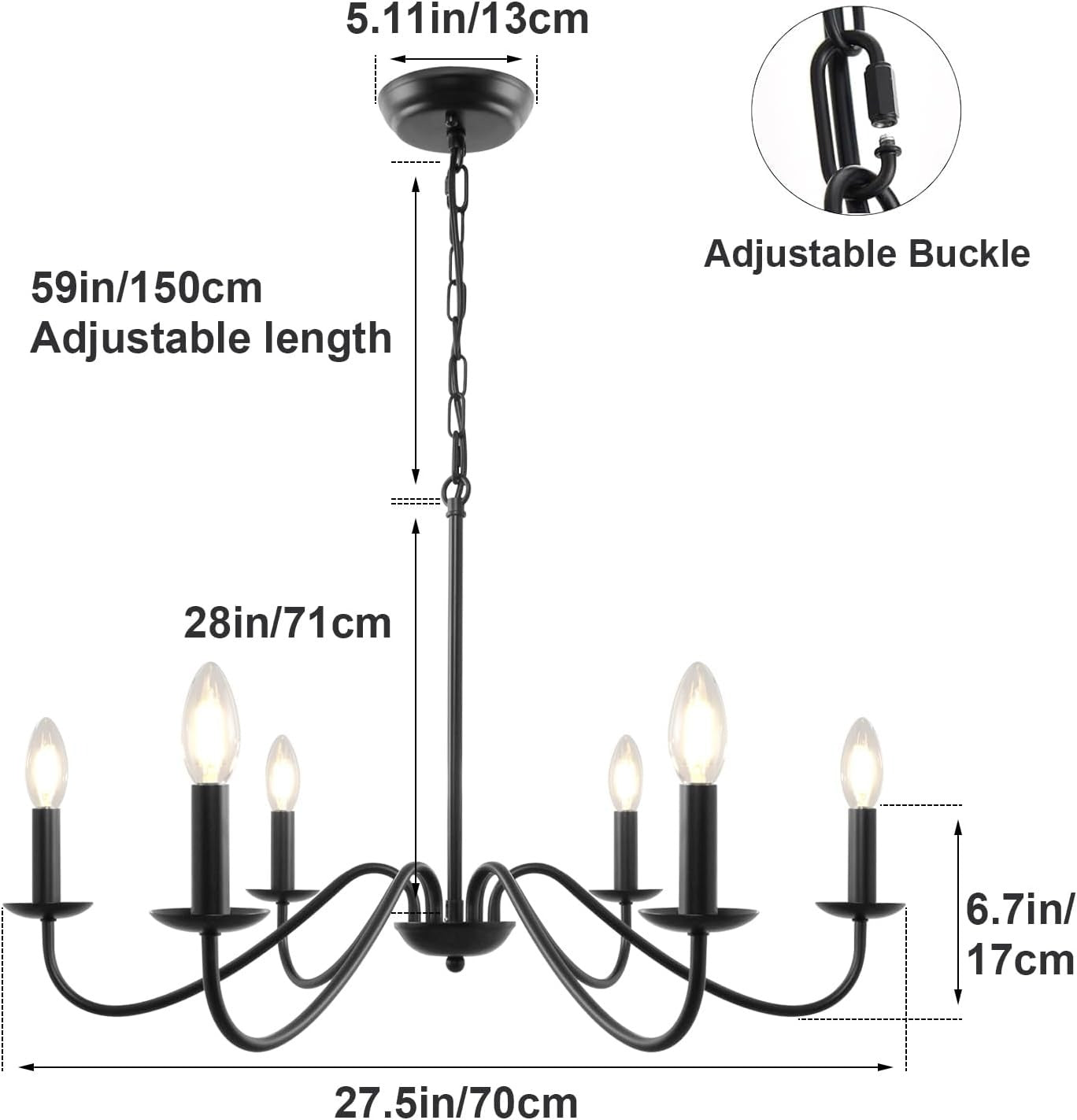 Modern Iron Chandelier | 4/6/8 Bulb | Modern Fixture for Home Interiors | Brick by Brick