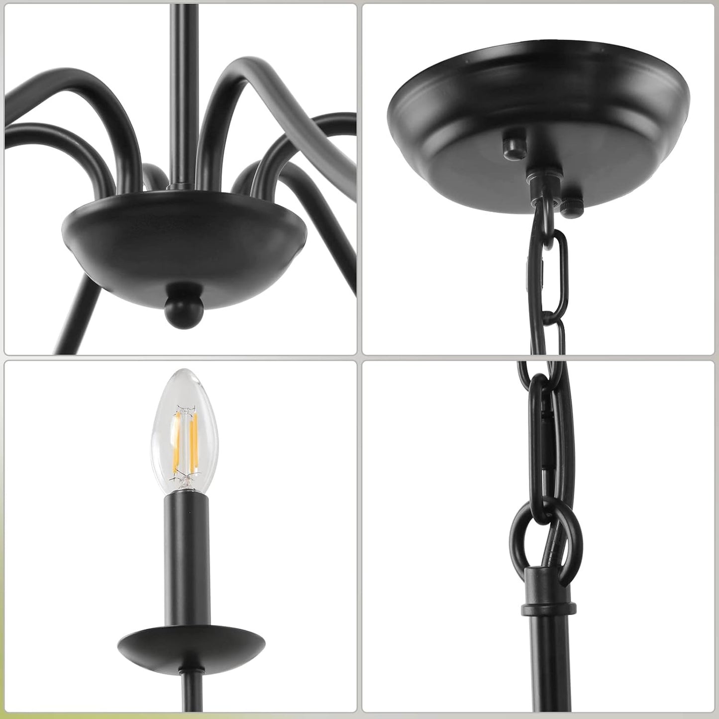 Modern Iron Chandelier | 4/6/8 Bulb | Modern Fixture for Home Interiors | Brick by Brick