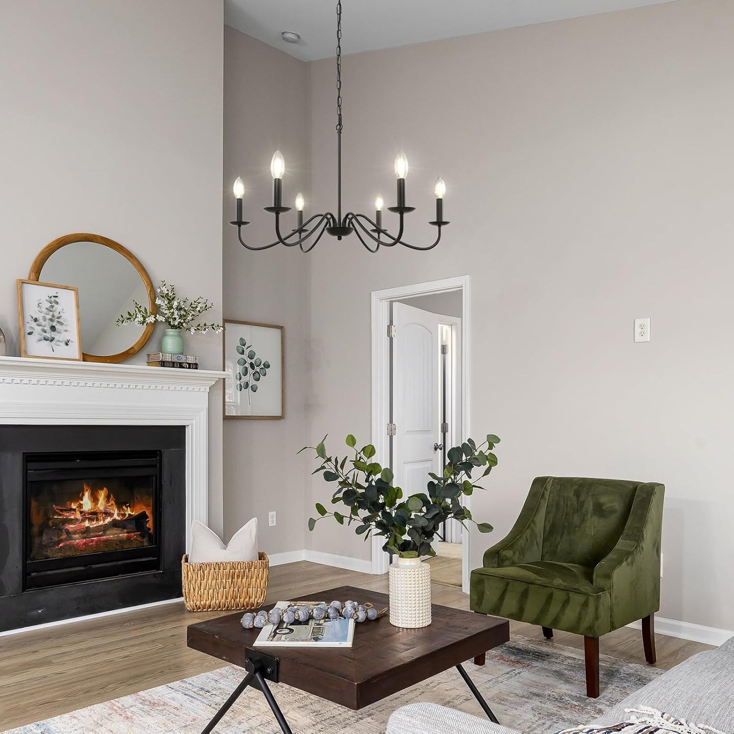 Modern Iron Chandelier | 4/6/8 Bulb | Modern Fixture for Home Interiors | Brick by Brick