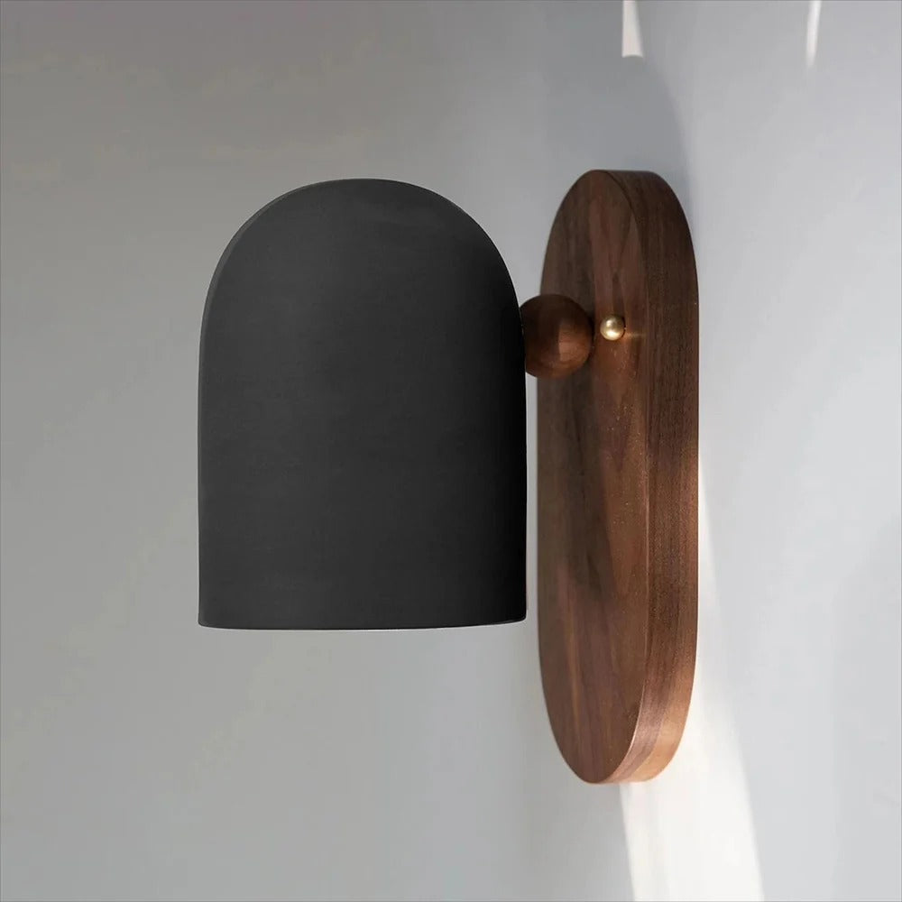 Retro Wall Light | Solid Wood & Iron Lamp | Warm Vintage Style | 7.5in | Brick by Brick