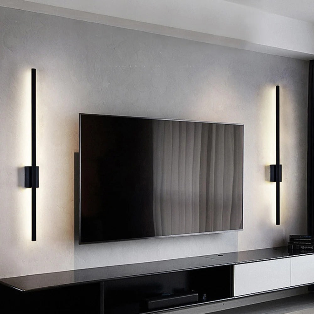Industrial LED Wall Lamp | Slim Linear Iron Body | Modern Warm Light | 24–47in | Brick by Brick