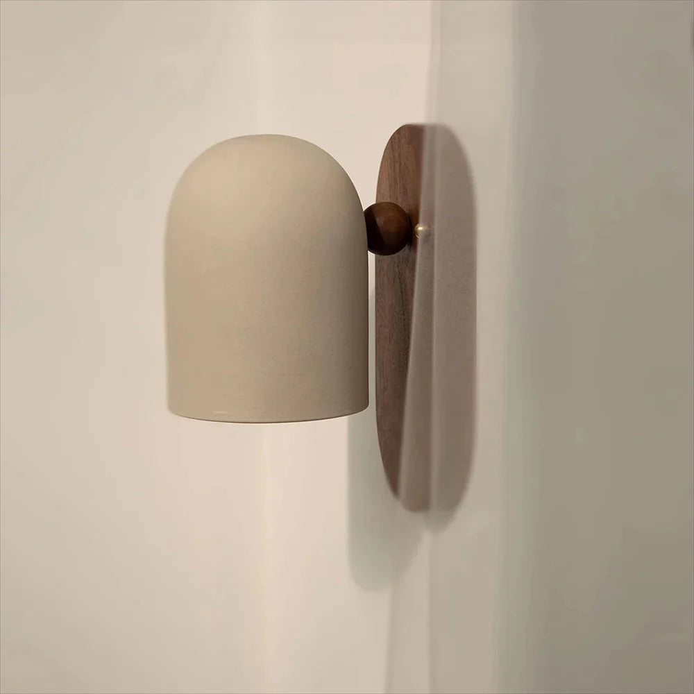 Retro Wall Light | Solid Wood & Iron Lamp | Warm Vintage Style | 7.5in | Brick by Brick