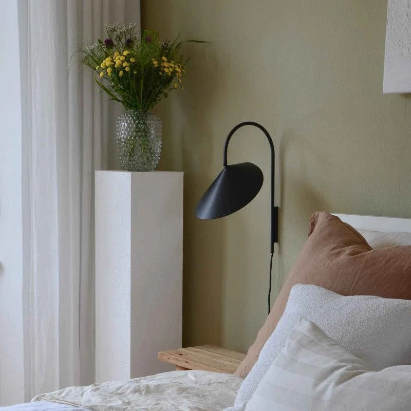 Modern Wall Light | Arum Lamp with Adjustable Petal | Shade Iron Frame | 19in | Brick by Brick