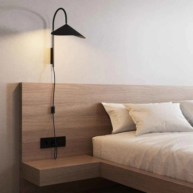 Modern Wall Light | Arum Lamp with Adjustable Petal | Shade Iron Frame | 19in | Brick by Brick