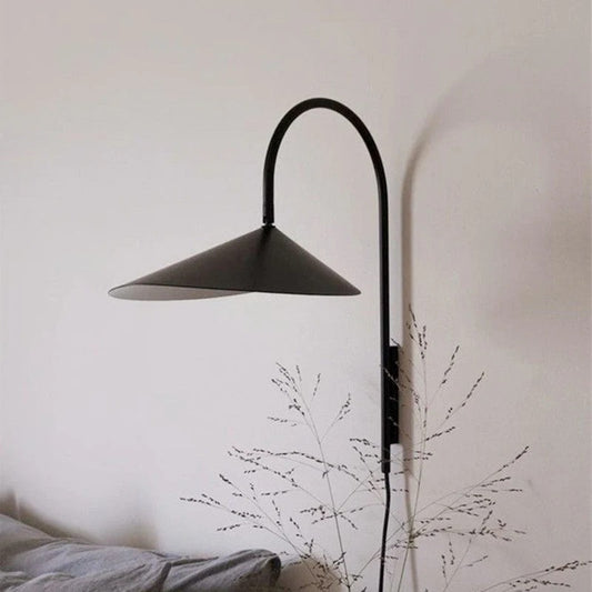 Modern Wall Light | Arum Lamp with Adjustable Petal | Shade Iron Frame | 19in | Brick by Brick
