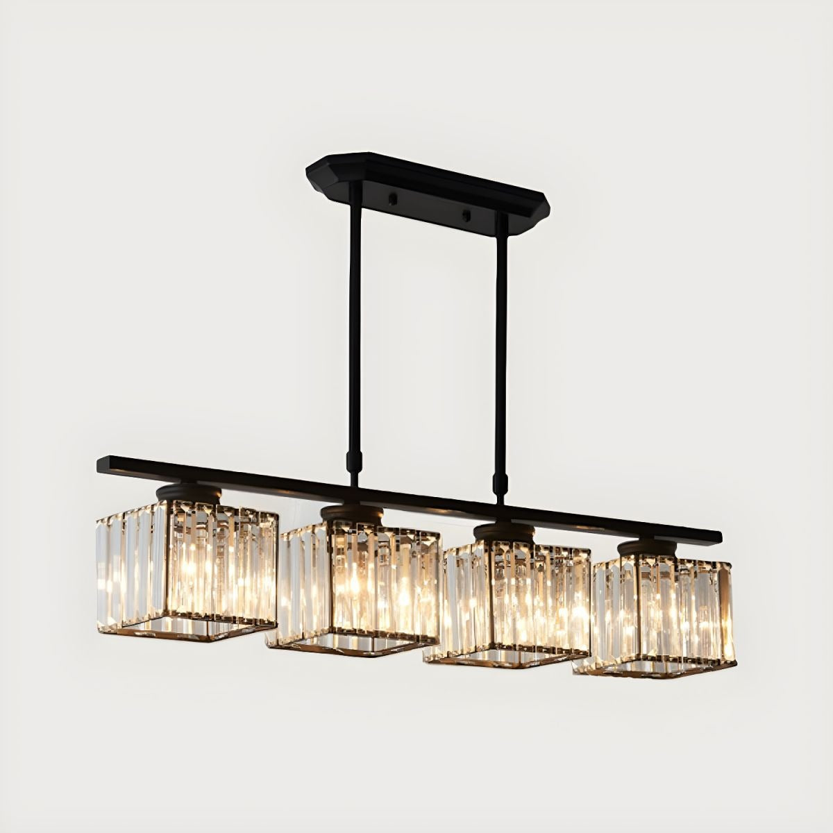 Multi-Head Glass Chandelier | Modern Dining Room Lighting | Adjustable Height | Brick by Brick