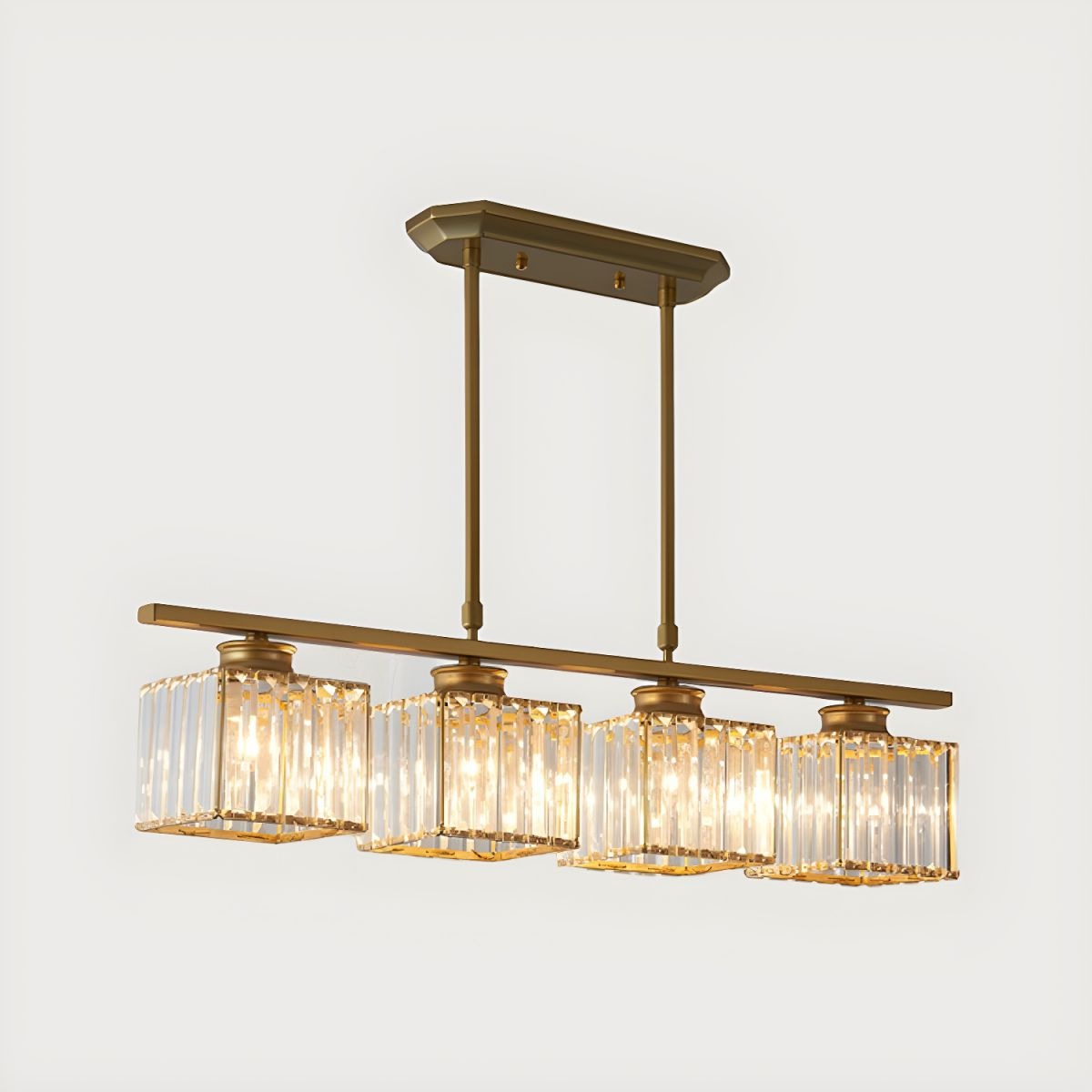 Multi-Head Glass Chandelier | Modern Dining Room Lighting | Adjustable Height | Brick by Brick