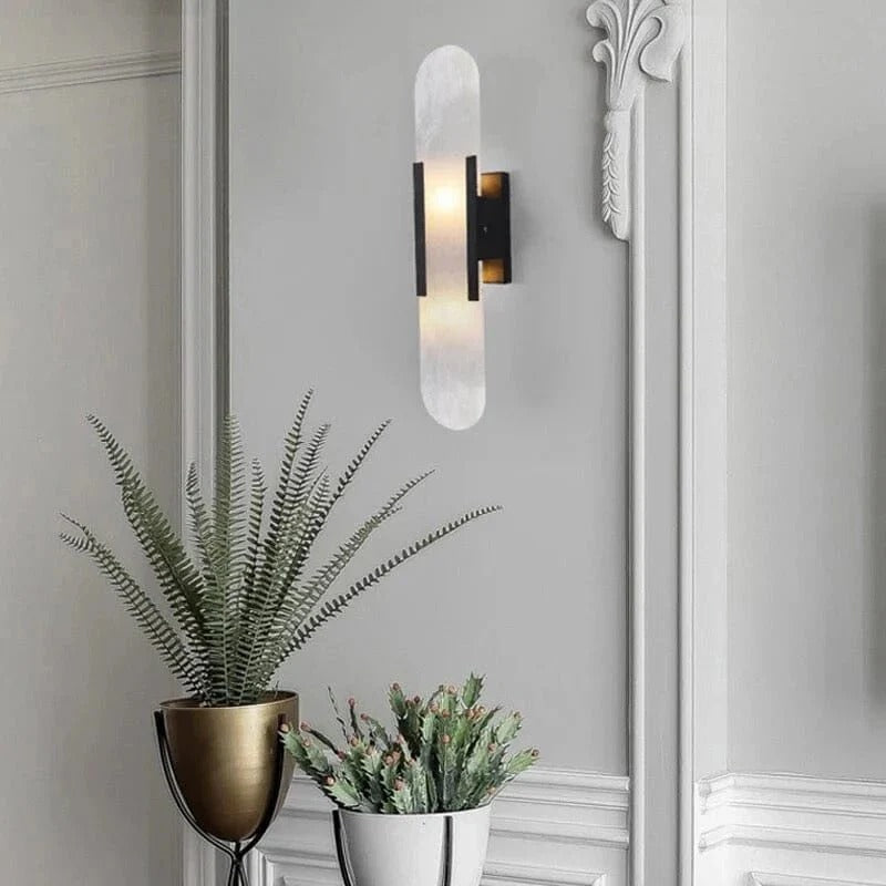 Modern Marble-Look Wall Lamp | Dimmable LED | 19.7" | Gold/Black | Brick by Brick
