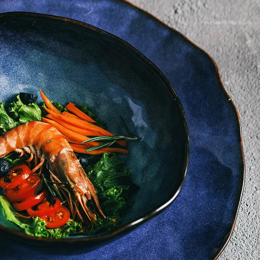 Arigato Ceramic Dinner Plates | Vibrant Blue Sea-Inspired | 4 sizes | Brick by Brick