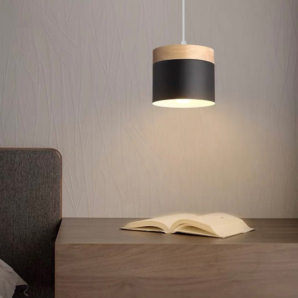 Wooden Pendant Light | 4.33 x 4.72 in | Minimalist Cylindrical Lamp | Elegant Nordic Home Decor | Brick by Brick
