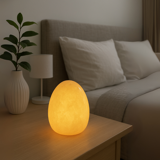 Marble Egg Table Lamp | 3.9 × 3.9 × 5.5 in | Sculptural Accent Lamp | Warm Ambient Lighting | Brick by Brick