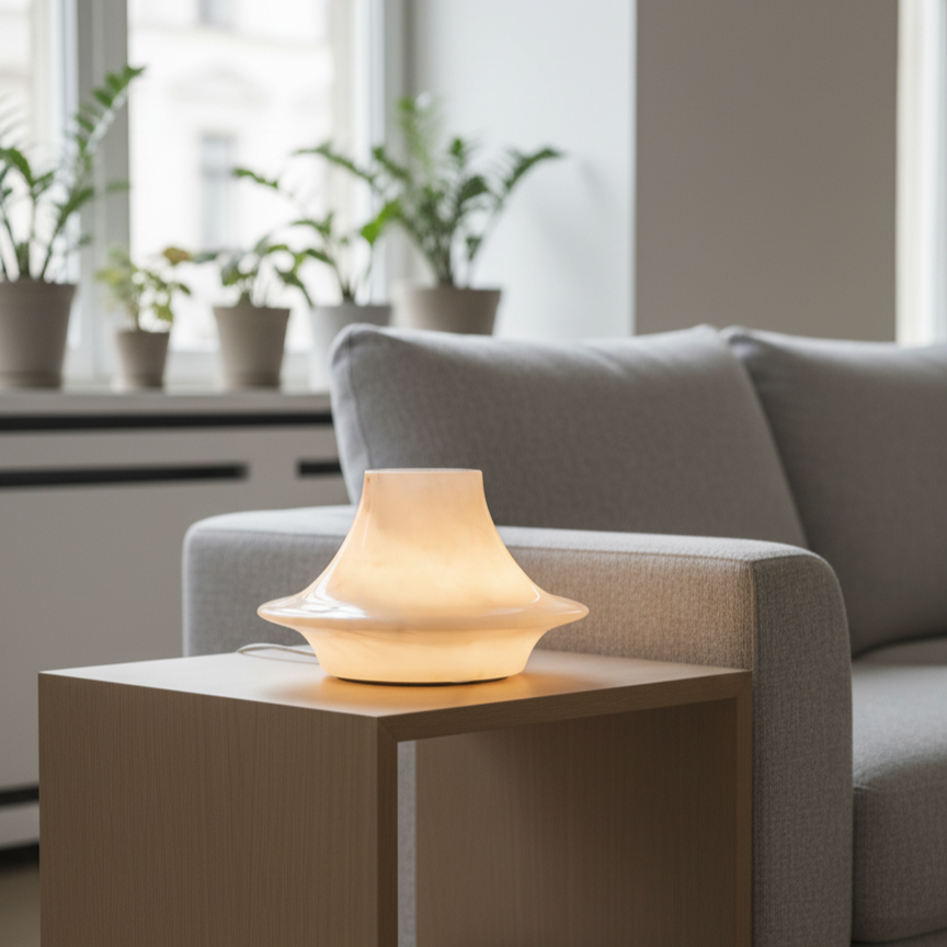 Marble Glow Lamp | Solid Marble Sculptural Accent Lamp | Warm Ambient Lighting | Brick by Brick