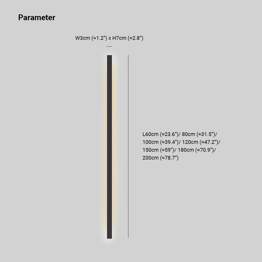 Edge Slim Linear Wall Lamp | 23.6 to 78.7 in | Minimalist LED Fixture | Metal & Acrylic | Brick by Brick