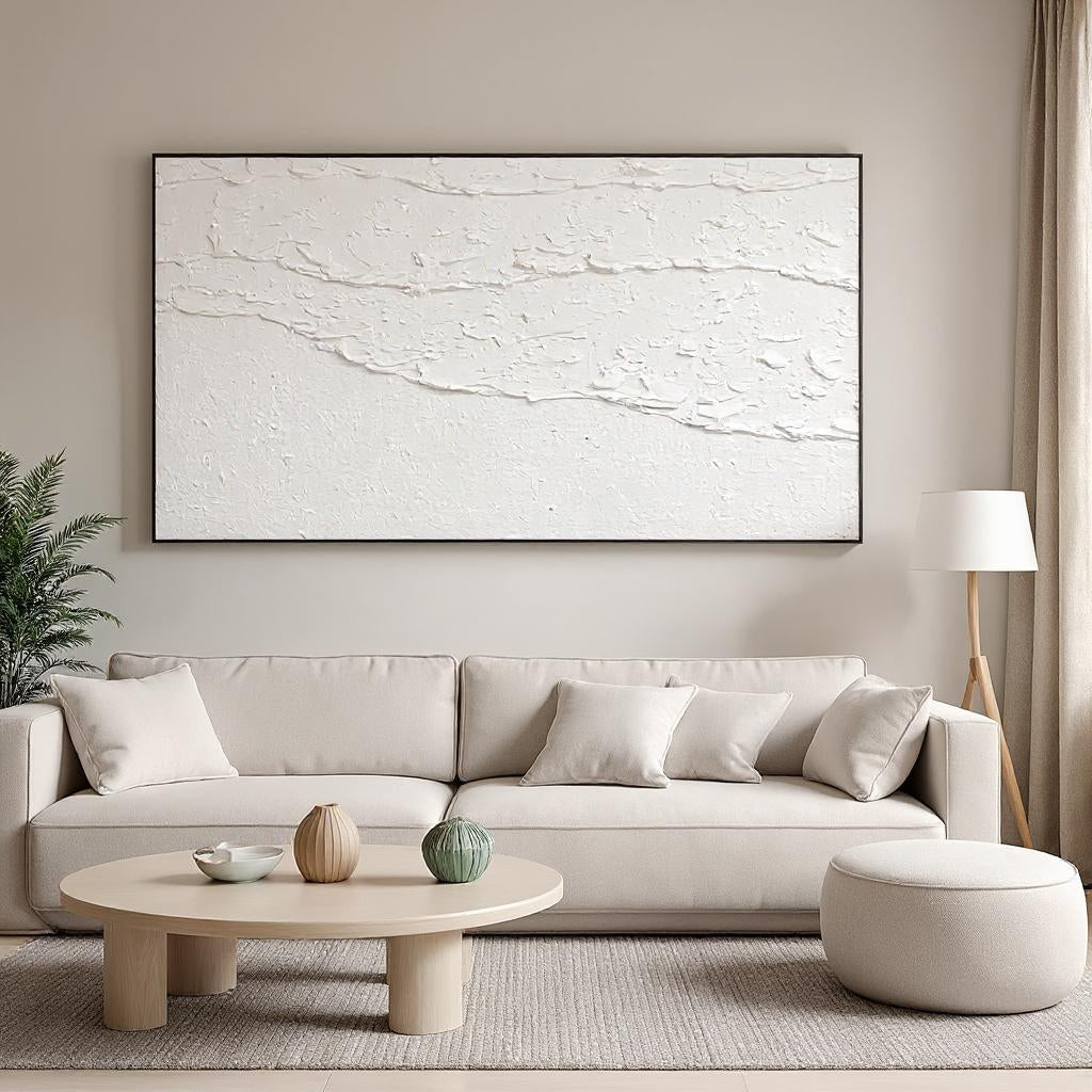 The White Waves Wall Art | 35 - 83 in | Textured Seascape Art | Modern Coastal Wall Decor | Brick by Brick