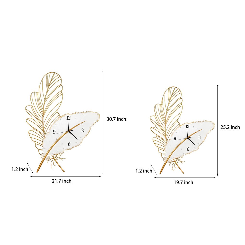 Feather LED Wall Clock | Silent Resin Art Clock | Unisex | Modern Wall Decor
