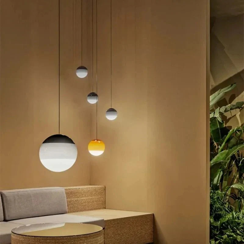Gradient Glass Pendant Light | Colourful Glass Ceiling Fixture Ø15‑20 cm | Unisex | Modern Look | Brick by Brick London