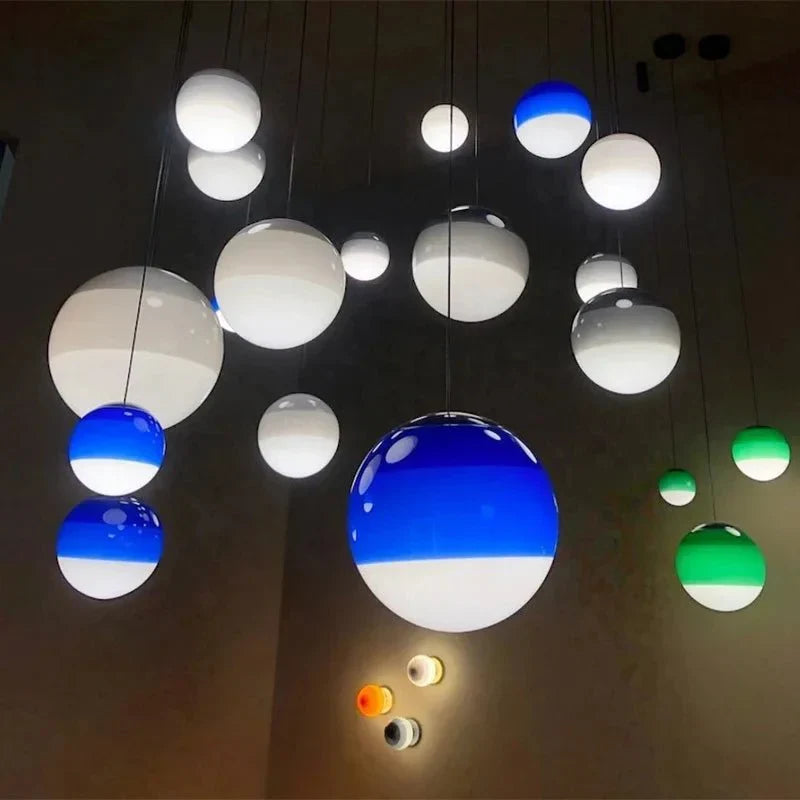 Gradient Glass Pendant Light | Colourful Glass Ceiling Fixture Ø15‑20 cm | Unisex | Modern Look | Brick by Brick London