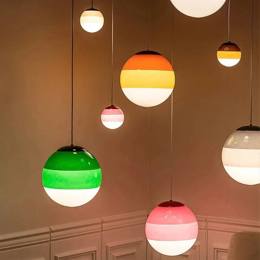 Gradient Glass Pendant Light | Colourful Glass Ceiling Fixture Ø15‑20 cm | Unisex | Modern Look | Brick by Brick London