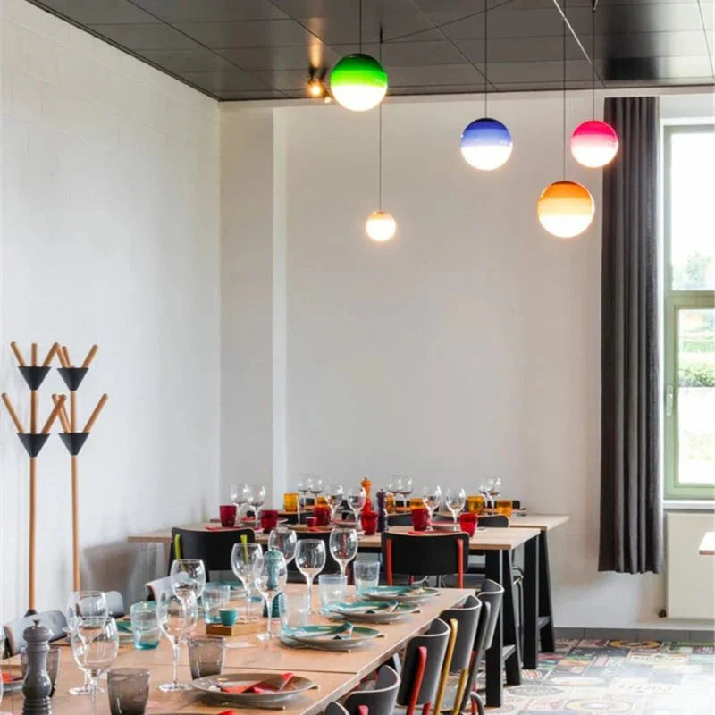 Gradient Glass Pendant Light | Colourful Glass Ceiling Fixture Ø15‑20 cm | Unisex | Modern Look | Brick by Brick London