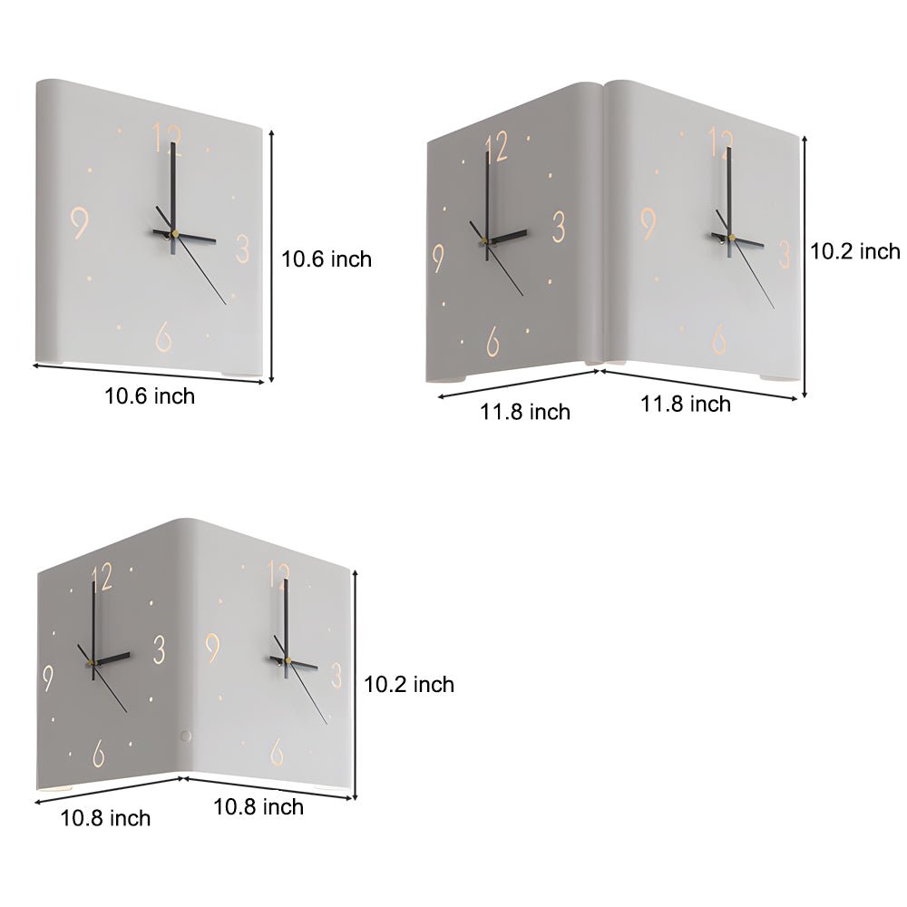Square Metal Wall Clock | Led Light | Silent Backlit Design | Modern Corner Glow