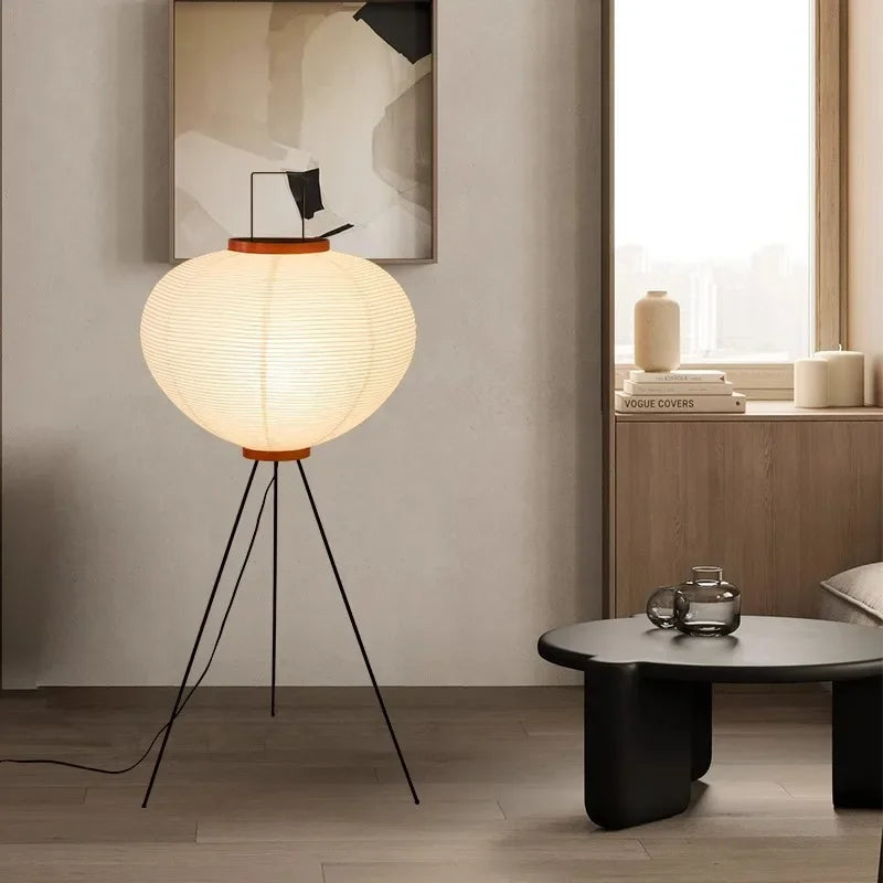 Japanese Floor Lamp | Rice Paper Lamp | Unisex | Metal Frame & Washi Paper | Brick by Brick