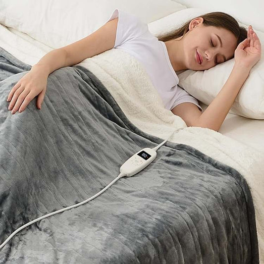 Cozy Electric Blanket | 35.4 - 82.7 in | Cotton Heated Throw | Multiple Sizes & Heat Settings | Brick by Brick