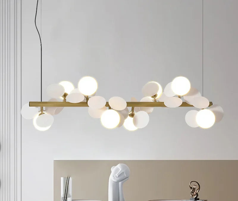 Modern Nordic Glass Ball Chandelier | 6 - 12 Heads | Long Gold Iron Pendant Light | LED Hanging Lamp | Brick by Brick