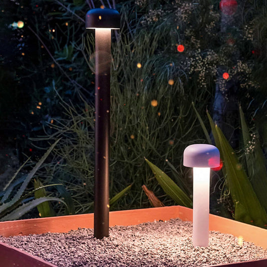 Mushroom LED Garden Path Light | 15″ or 33.5″ | Orr Metal Outdoor Fixture | Black or Silver | Brick by Brick