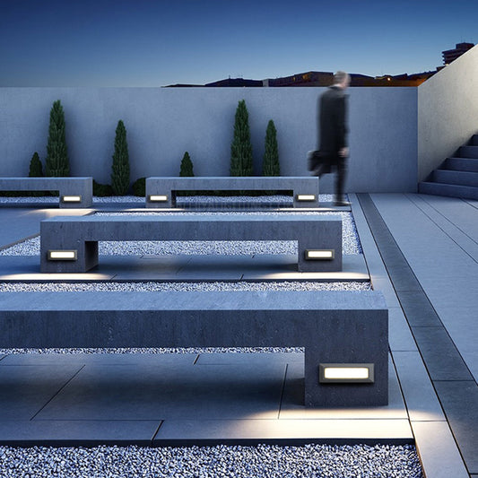 Rectangular LED Deck Step Light | Orr Outdoor Fixture 9.1″ × 3.1″ | Metal & Acrylic | Brick by Brick