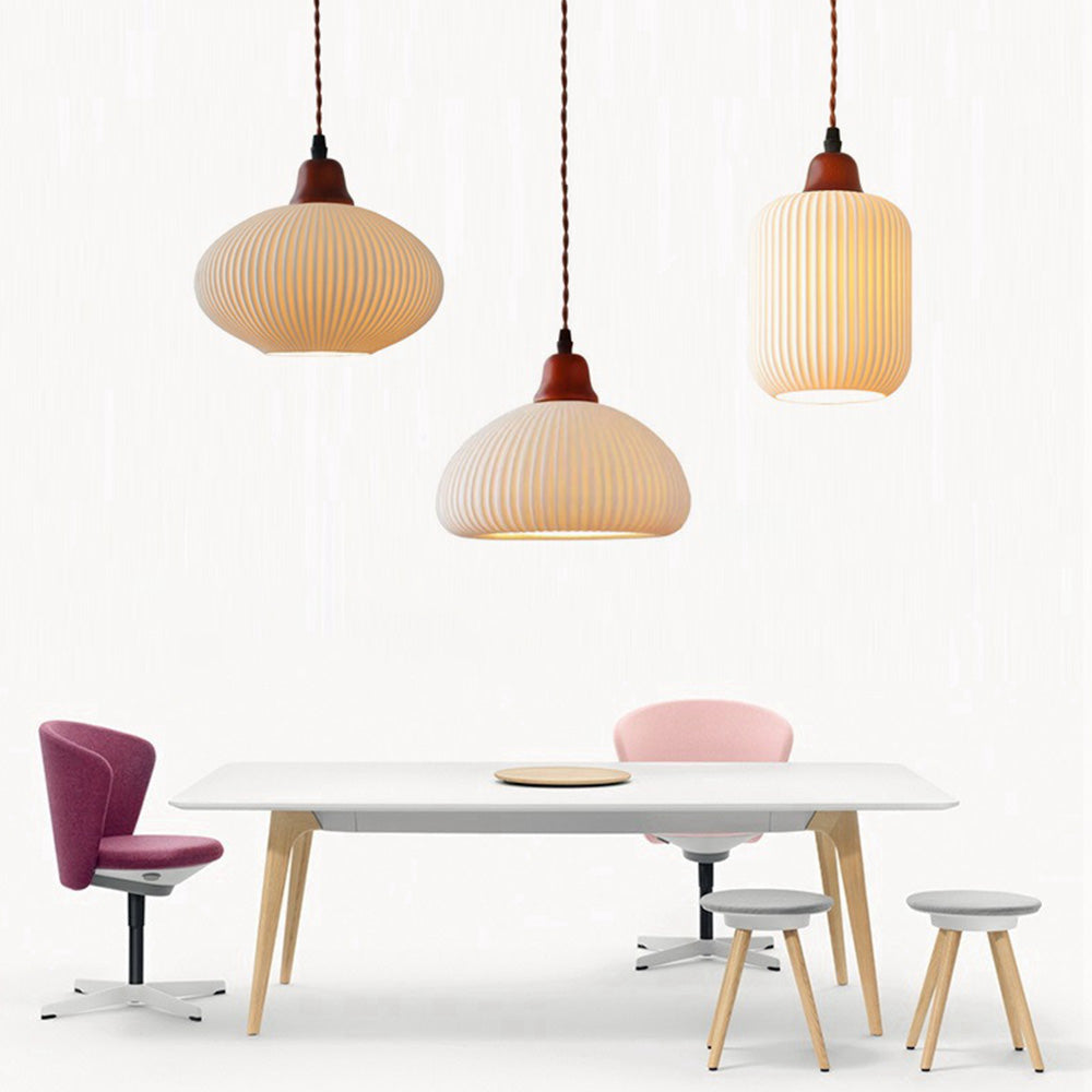 Ceramic Pendant Light | D5.91-9.06 in | Rustic Hanging Lamp | Cozy Home Lighting | Brick by Brick