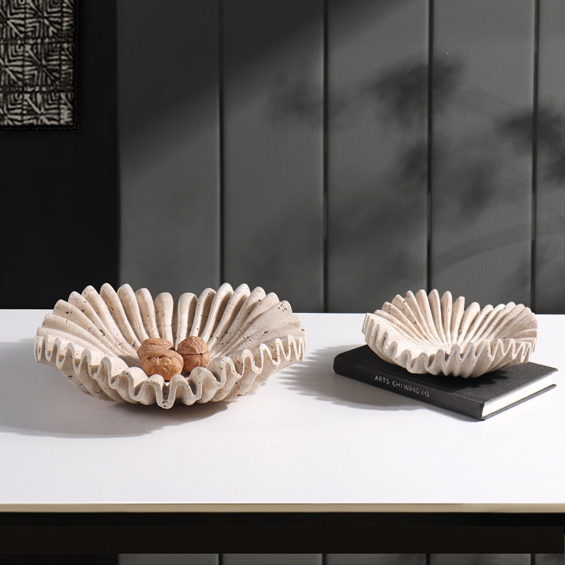 Rippled Travertine Tray | 11.8 × 3.5 in or 7.9 × 2.4 in | Natural Stone | Decorative & Serving | Brick by Brick