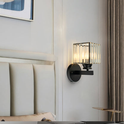 Crystal Hallway Wall Light | 5.9″×9.4″ | Iron‑Crystal Fixture | Hardwired | Brick by Brick