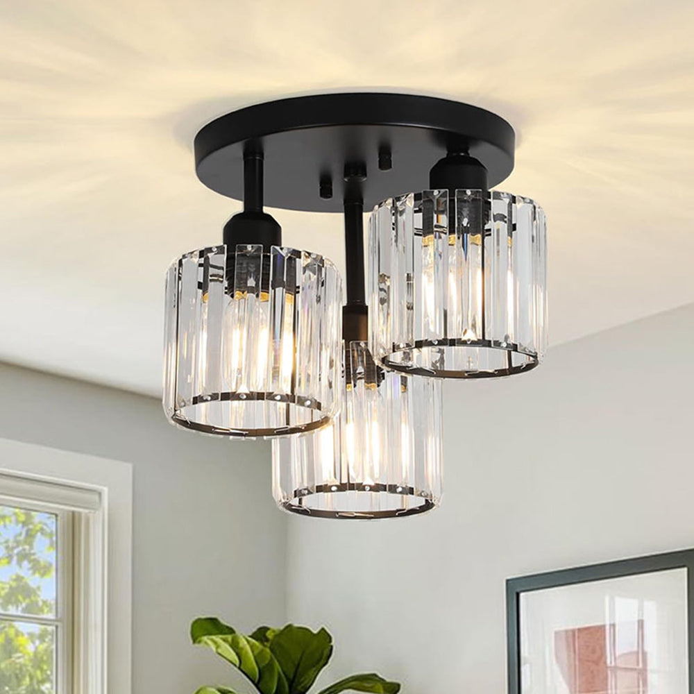 Crystal Elegance Ceiling Light | Semi-Flush Mount | 9.8 in x 10.2 in | Refined Home Ambiance | Brick by Brick