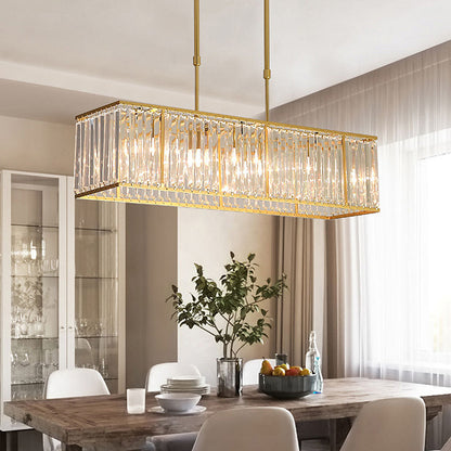 Nordic Crystal Island Chandelier | Iron + Crystal | 8.66 x 21.65-33.46 in | Elegant Fixture | Brick by Brick