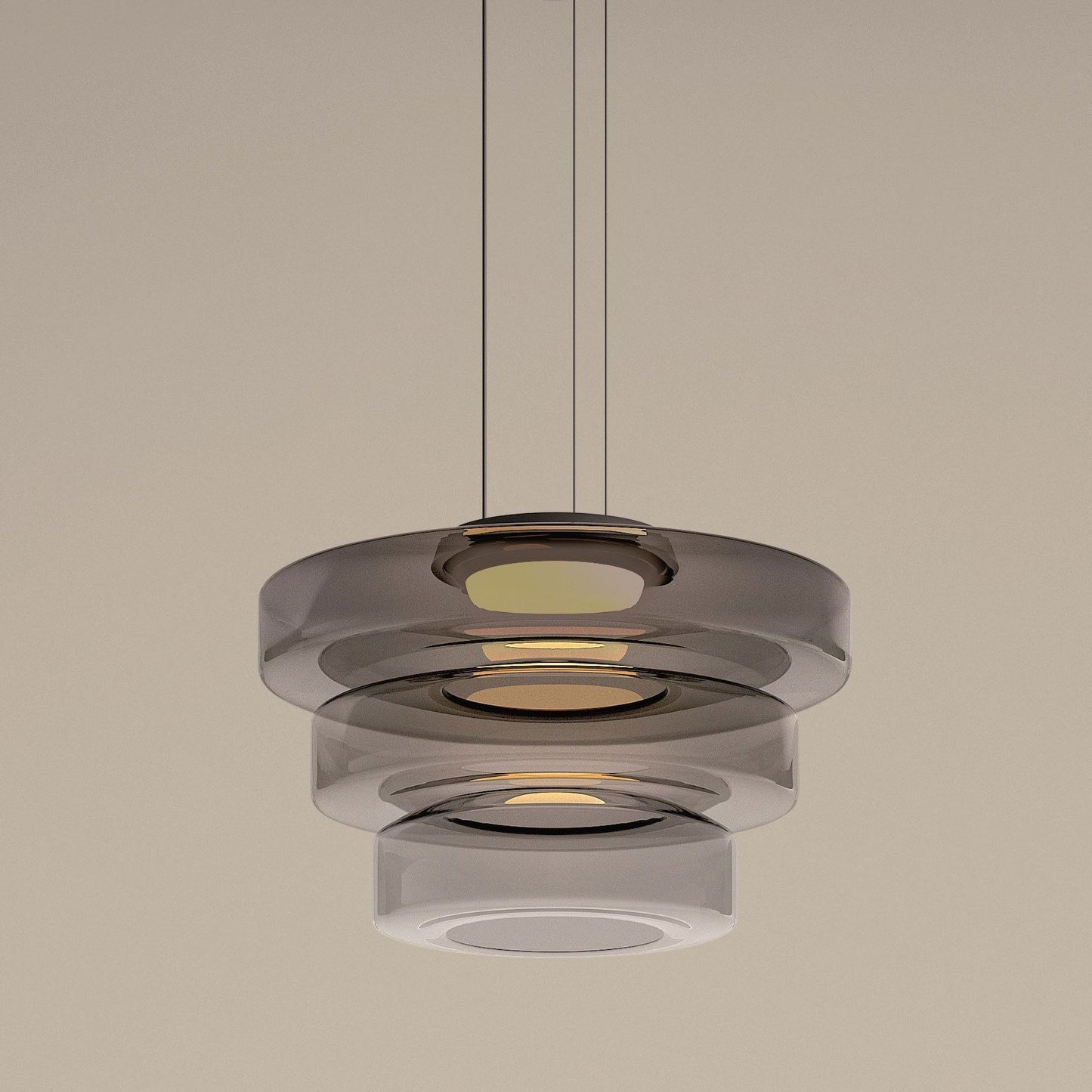 Creative Glass Pendant Lamp | Single layers- Three Layers | Modern Round Design | Warm LED Hanging Light | Brick by Brick