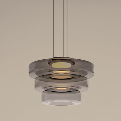 Creative Glass Pendant Lamp | Single layers- Three Layers | Modern Round Design | Warm LED Hanging Light | Brick by Brick